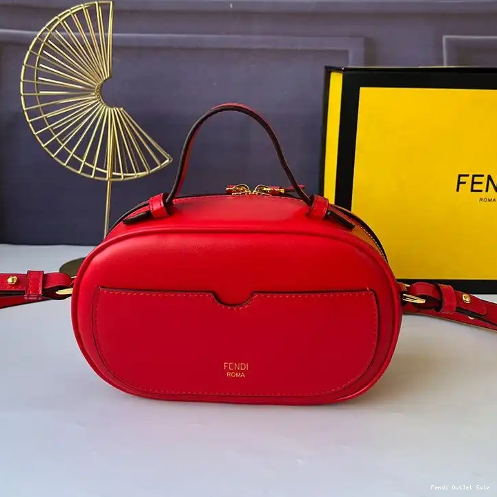 Cheap In Calf Camera Case Mini Leather O'Lock Fendi Red 0705